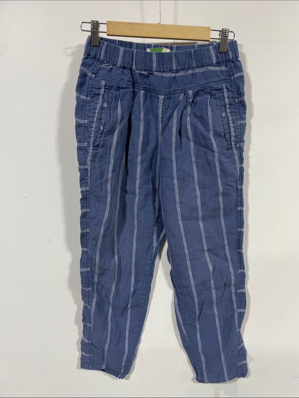 Anthropologie Blue Striped Pull-On Joggers